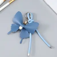 Брелок на карабине "Бабочка с узлом" сине-голубой 13,5х9,5х2,5 см