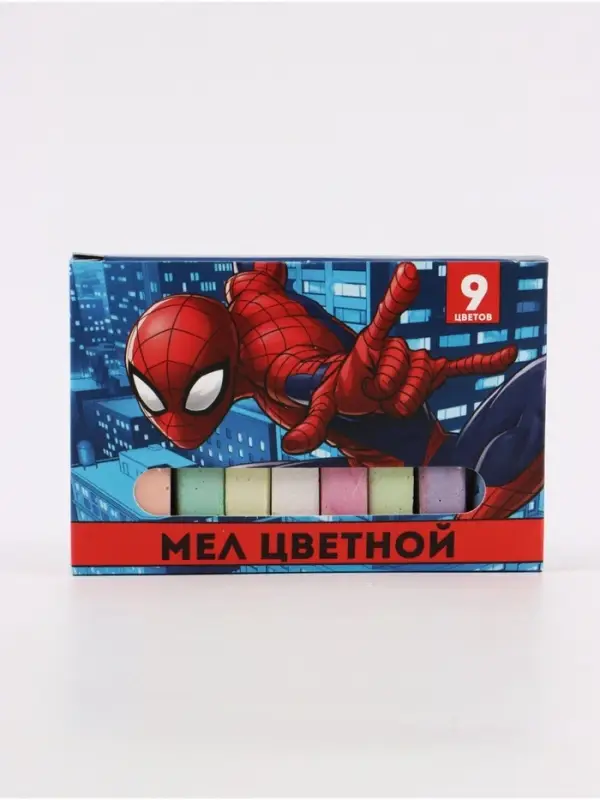 Мелки цветные для асфальта и школьной доски, 9 шт., &laquo;Супергерой&raquo;