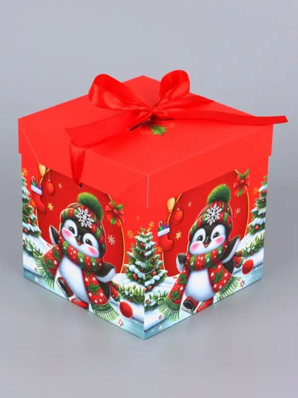 Коробка Самосборная Коробка Самосборная "Новогодние зверята" 15х15х15 см