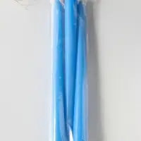 Набор свечей античных 25 см, 3 шт., 58 г, 7 ч, пастельно-голубой