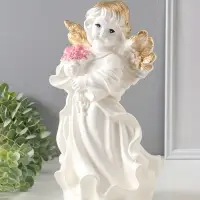 Фигура "Ангел в платье" большой" перламутр 36х19х18 см