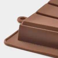 Форма для дубайского шоколада "Плитка" 25,5x15x2,5 см, цвет коричневый