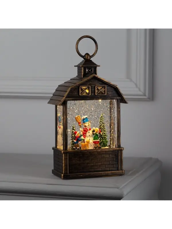 Светодиодная фигура &laquo;Дети и снеговик&raquo; 14&times;24&times;8 см, пластик, от батареек ААх3, USB, свечение тёплое белое