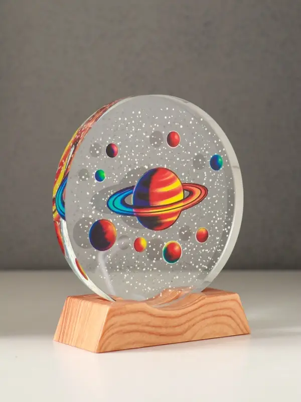 Сувенир стекло свет Сувенир стекло свет "Диск. Планетарий" 5хLED d=10 см, USB, цветной 10х4х11,4 см