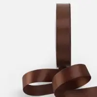 Лента атласная TEIRA, двухсторонняя, 20 мм, 25&plusmn;1 м, коричневая №0850