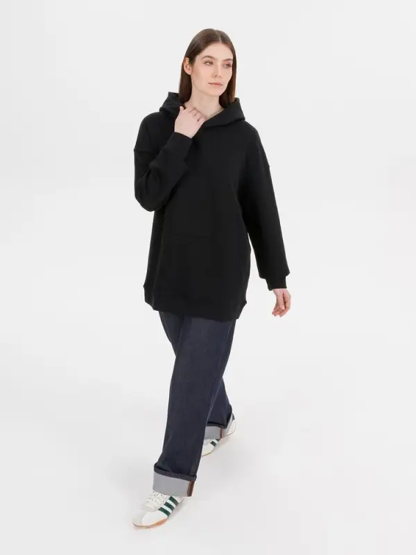 Худи оверсайз унисекс Outshine, черное, размер XS/S