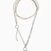 Бодичейн женская «Сердце на цепочке» с бусинами, 135 см, белый в серебре Бодичейн женская «Сердце на цепочке» с бусинами, 135 см, белый в серебре