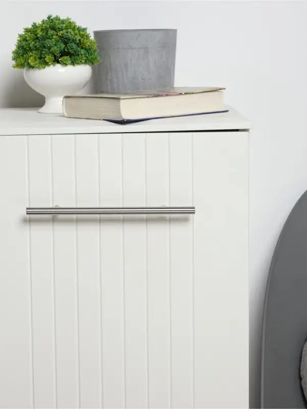 Ручка рейлинг ТУНДРА, облегчённая, d=12 мм, м/о 160/250 мм, внеш. ножка, цвет матовый никель