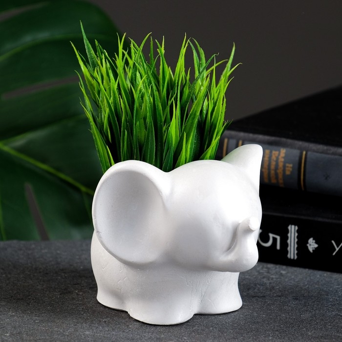 Фигурное кашпо  Фигурное кашпо "Слоненок" перламутр, 12х9х8см