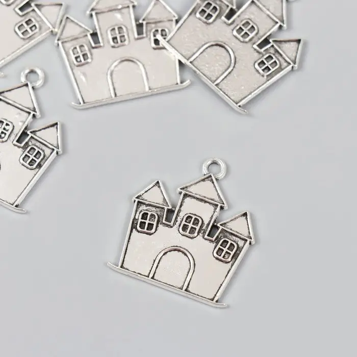 Металлический элемент, декоративная подвеска «Арт Узор. Замок», серебро, 2.4×2.1 см Металлический элемент, декоративная подвеска «Арт Узор. Замок», серебро, 2.4×2.1 см