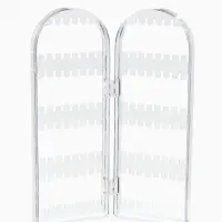 Подставка-книжка под серьги QF, 2 секции, 8 рядов, 21&times;1&times;28 см, прозрачная