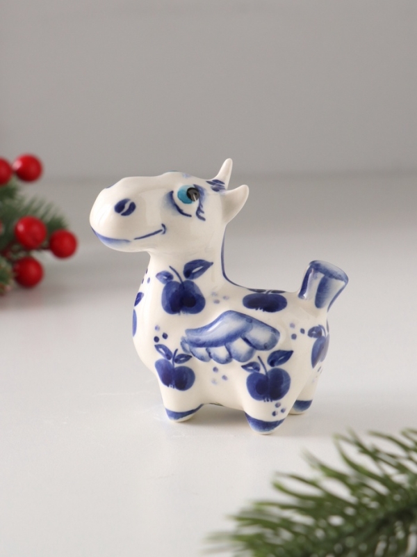 Статуэтка фарфоровая  Статуэтка фарфоровая "Конь Пегас" кобальт, 8 см