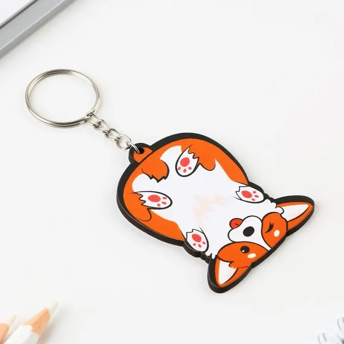 Брелок для ключей деревянный &laquo;Корги перевернутая&raquo;, 4,7 х 6 см