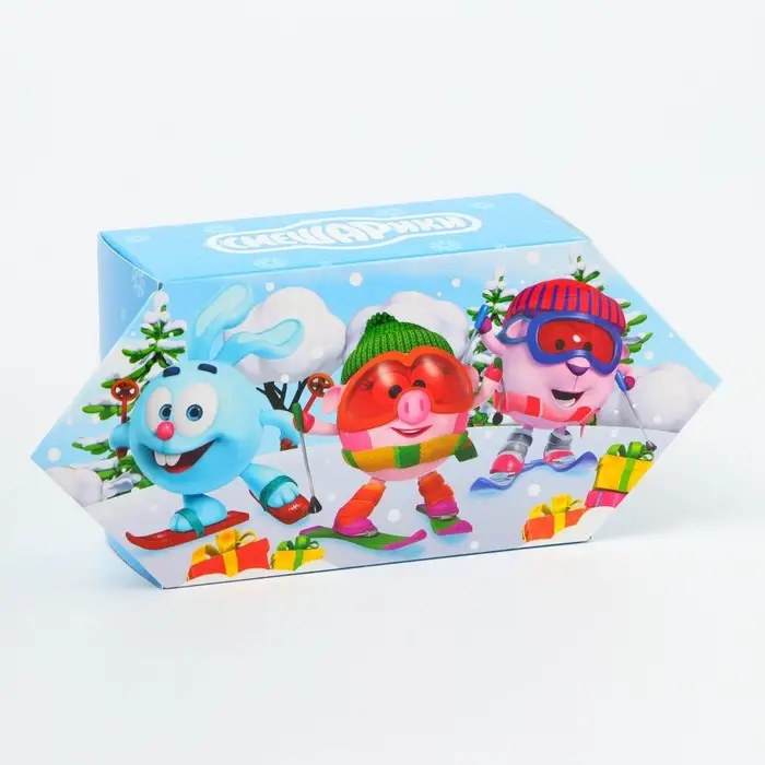 Подарочная коробка Новогодняя Конфета малая «Смешарики» лицензия 9×5.8×12.8 см (+8 см). Подарочная коробка Новогодняя Конфета малая «Смешарики» лицензия 9×5.8×12.8 см (+8 см).