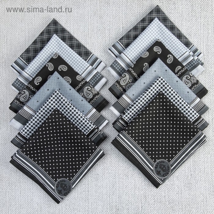 Платок носовой мужской 28х28см, 12шт, рис 21163-1 микс, ситец 100г/м, хл100% Платок носовой мужской 28х28см, 12шт, рис 21163-1 микс, ситец 100г/м, хл100%