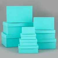 Набор подарочных коробок 10 в 1 &laquo;Тиффани&raquo; 30&times;19&times;12 - 12&times;6.5&times;4 см