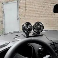 Вентилятор автомобильный двойной AVS 8098 12B 4" (корпус: пластик, цвет: чёрный)