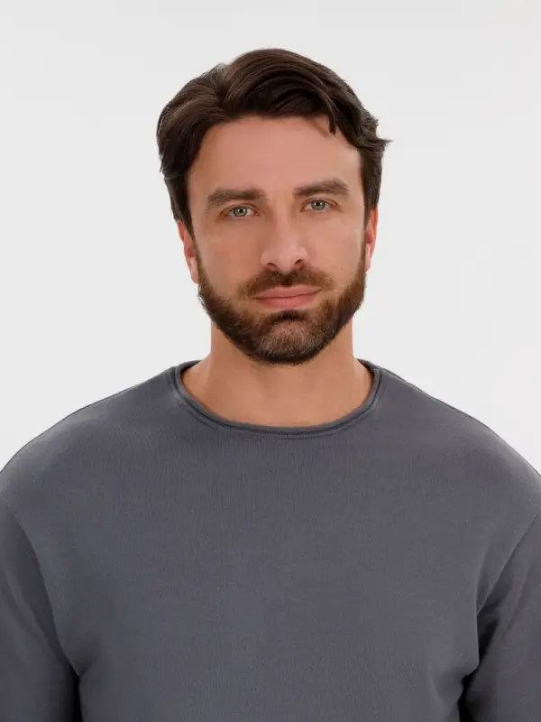 Лонгслив унисекс Siluetti Fuori, серый, размер S/M Лонгслив унисекс Siluetti Fuori, серый, размер S/M