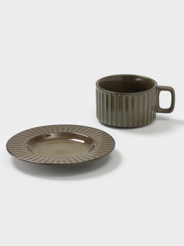 Чайная пара   Чайная пара  "Винтаж" 15х7см, цвет зеленый