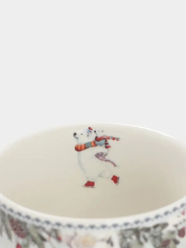 Набор кружек новогодних «Белый мишка», 2 шт., 220 мл, керамика, подарочная упаковка, белый