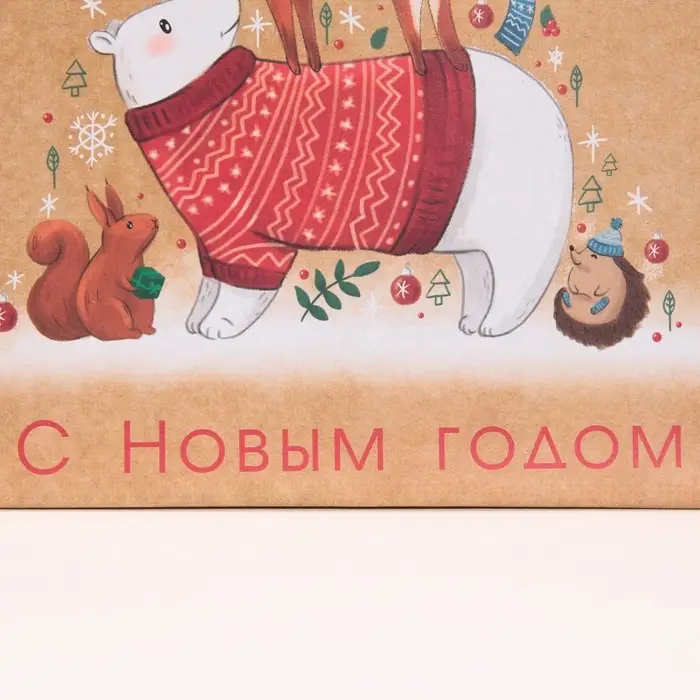 Пакет подарочный новогодний крафтовый квадратный «Друзья», 22 х 22 х 11 см Пакет подарочный новогодний крафтовый квадратный «Друзья», 22 х 22 х 11 см