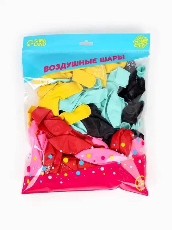 Воздушные шары латексные 12" &laquo;С Днём Рождения&raquo;, 100 шт.