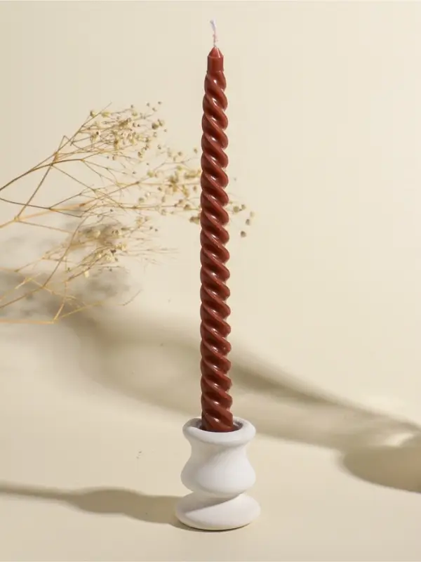 Набор свечей витых, 2&times;25 см, 4 шт., палитра коричневого, 25.5&times;8.8&times;2.4 см