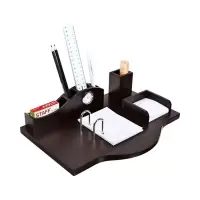 Набор настольный органайзер 34&times;24&times;18 см, 4 предметов, с часами