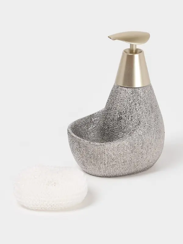 Дозатор для моющего средства с подставкой для губки Доляна &laquo;Африка&raquo;, 350 мл, серый