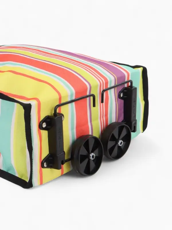 Сумка тележка хозяйственная, складная, на липучке, 2 колеса, наружный карман, 32&times;13&times;52 см, разноцветная