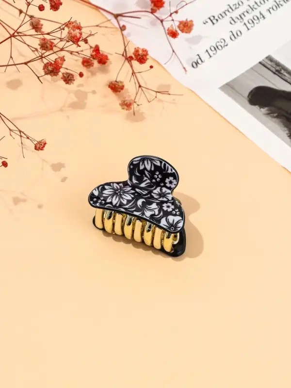 Крабик для волос &laquo;Шёлк&raquo;, цветы, 4&times;2.5 см, МИКС