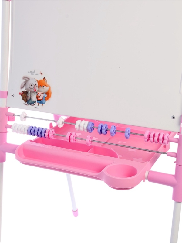 Доска знаний-мольберт 2 двусторонний ДЗМ2/РЗ розовый-2