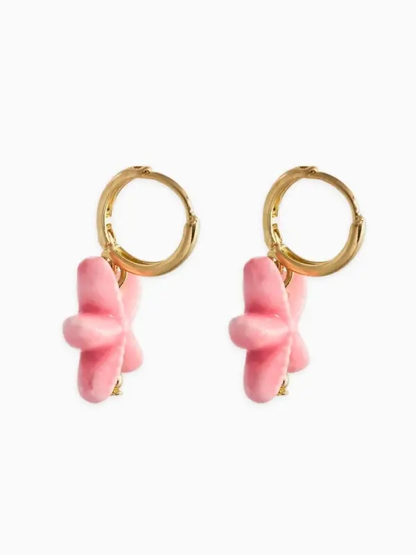 Серьги &laquo;Морской мир. Звезда&raquo;, розовые в золоте