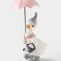 Фигурка декоративная &laquo;Утка с лейкой под зонтом&raquo;, полистоун, 11&times;12&times;20 см