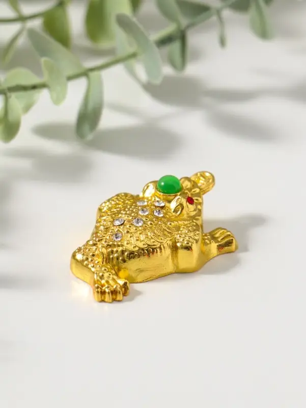 Нэцкэ металл "Денежная жаба с монетой" золото набор 6 шт 4х5,4х2 см