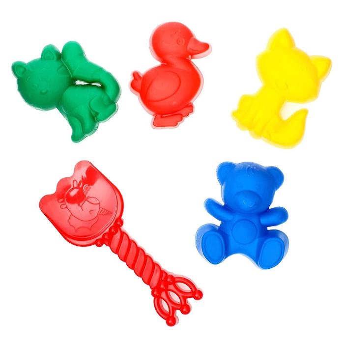 Набор для игры в песке №103: 4 формочки, совок с короной, МИКС Набор для игры в песке №103: 4 формочки, совок с короной, МИКС