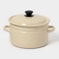 Кастр.цил.борт. 5л (слоновая)Без декора