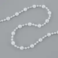 Бусы на нитях, с голографией, 8 мм, 9&plusmn;1 м, прозрачные