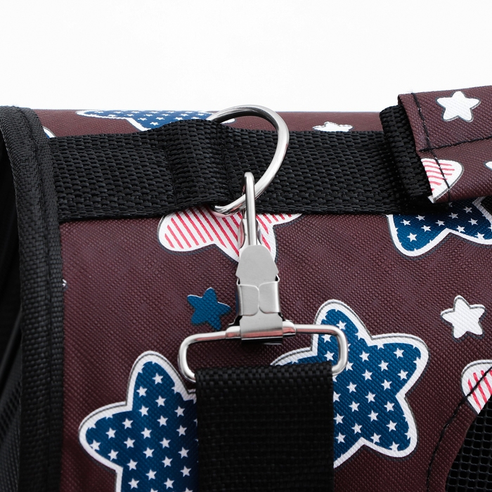 Сумка-переноска для животных  Сумка-переноска для животных "Star", размер S, 37,5 х 17 х 22 см, бордо