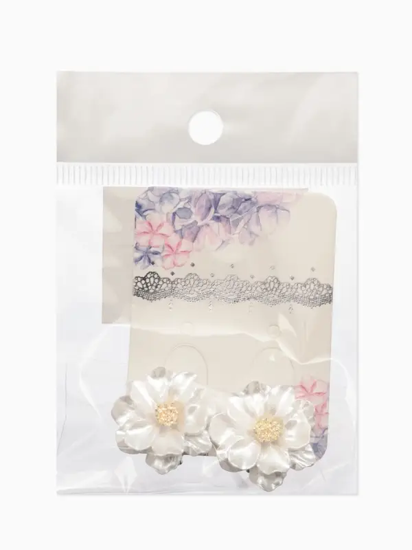 Клипсы Клипсы "Цветочки" цвет белый в золоте