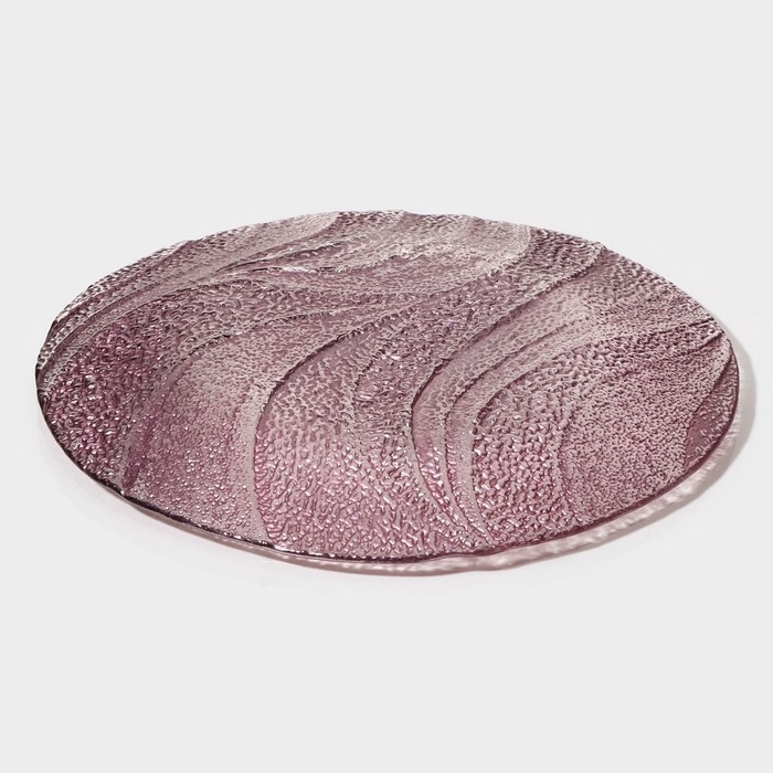 Тарелка стеклянная «Драхна», d=21 см, цвет бордовый Тарелка стеклянная «Драхна», d=21 см, цвет бордовый