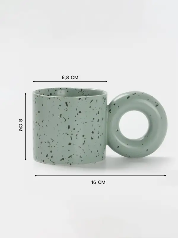 Кружка &laquo;Бублик&raquo;, 350 мл, 16&times;8.8&times;8 см, серо-зеленый в крапинку