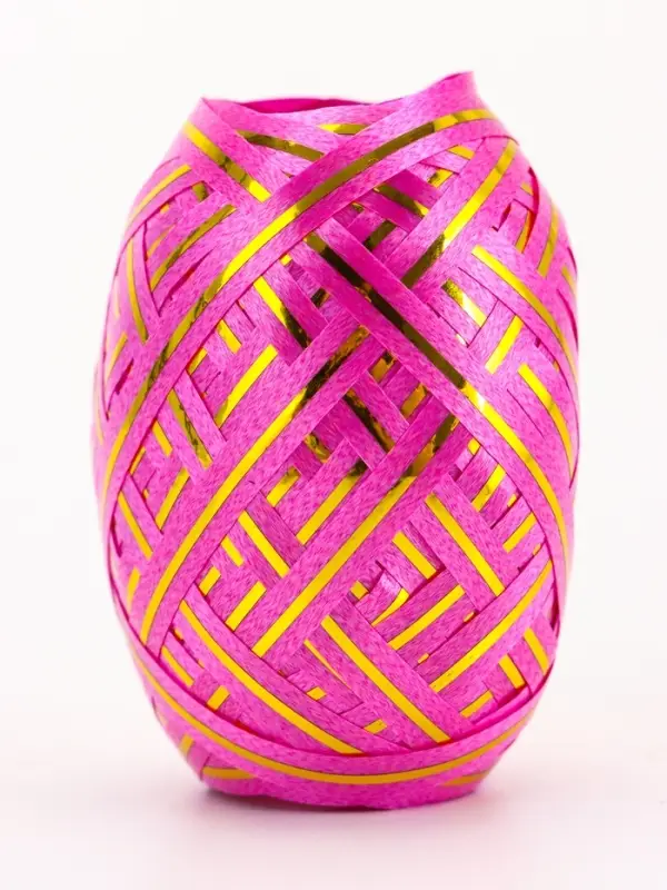 Лента упаковочная для воздушных шаров и подарков, с золотой полосой, ассорти, набор 6 шт., 0.5 см &times; 10 м