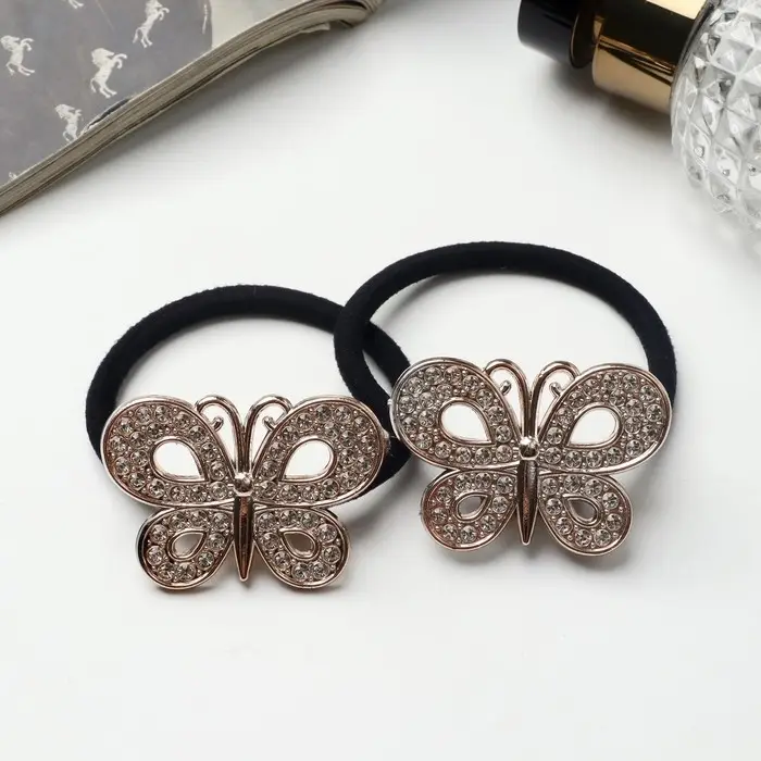 Резинка для волос "Отражение" (набор 2 шт) бабочка