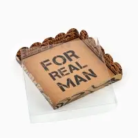 Коробка для печенья, кондитерская упаковка с пластиковой крышкой, &laquo;Для настоящего мужчины&raquo;, 18&times;18&times;3 см