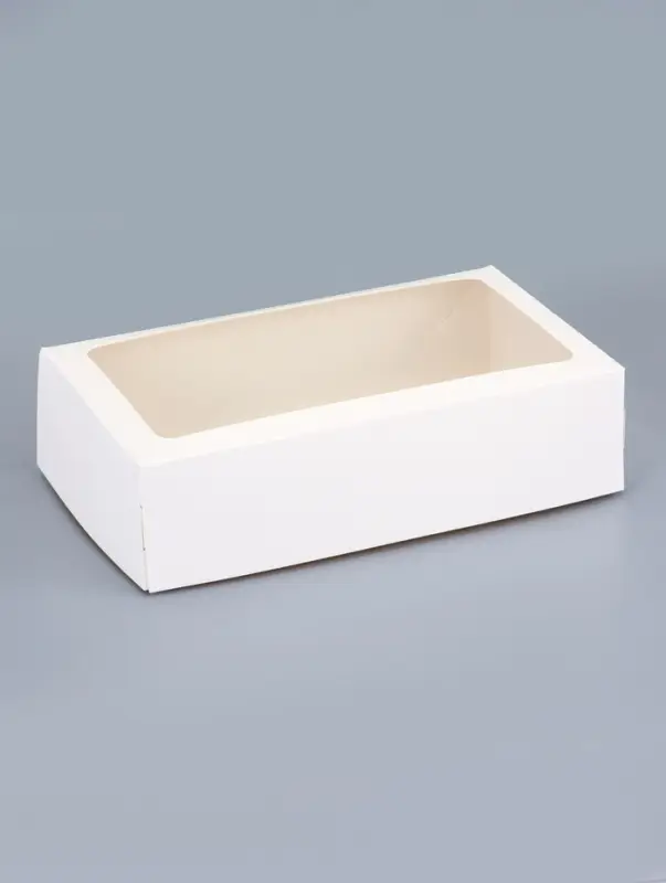 Упаковка для продуктов с окном, белая, 23&times;14&times;6 см, 1.9 л