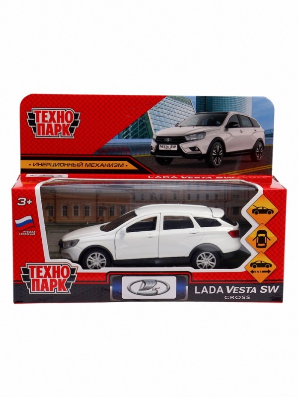 Машина металлическая «LADA VESTA SW CROSS», открываются двери, багажник, инерция, 12 см, белый Машина металлическая «LADA VESTA SW CROSS», открываются двери, багажник, инерция, 12 см, белый