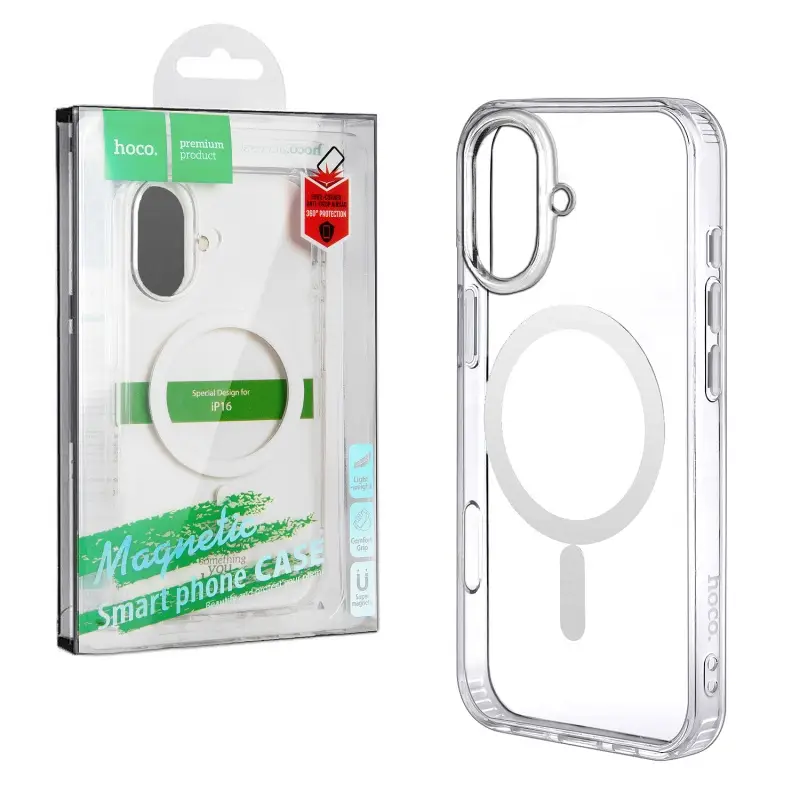 Чехол для iPhone 16 Hoco TPU прозрачный MagSafe