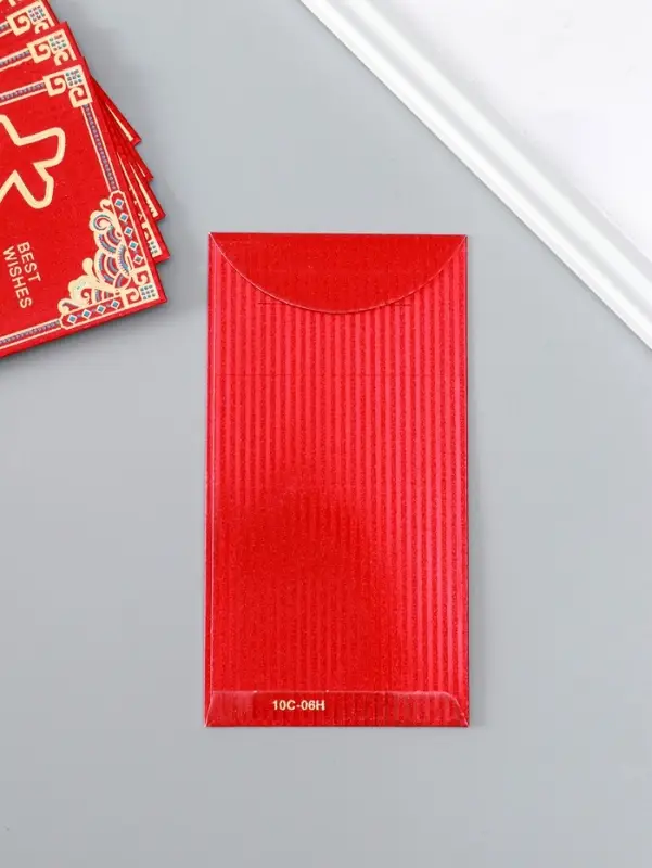 Конверт денежный бумага Конверт денежный бумага "Пожелание удачи" набор 6 шт тиснение блеск 9х17 см