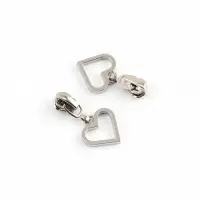 Бегунок для металлической молнии, №3, &laquo;Сердце&raquo;, 10 шт., цвет никель